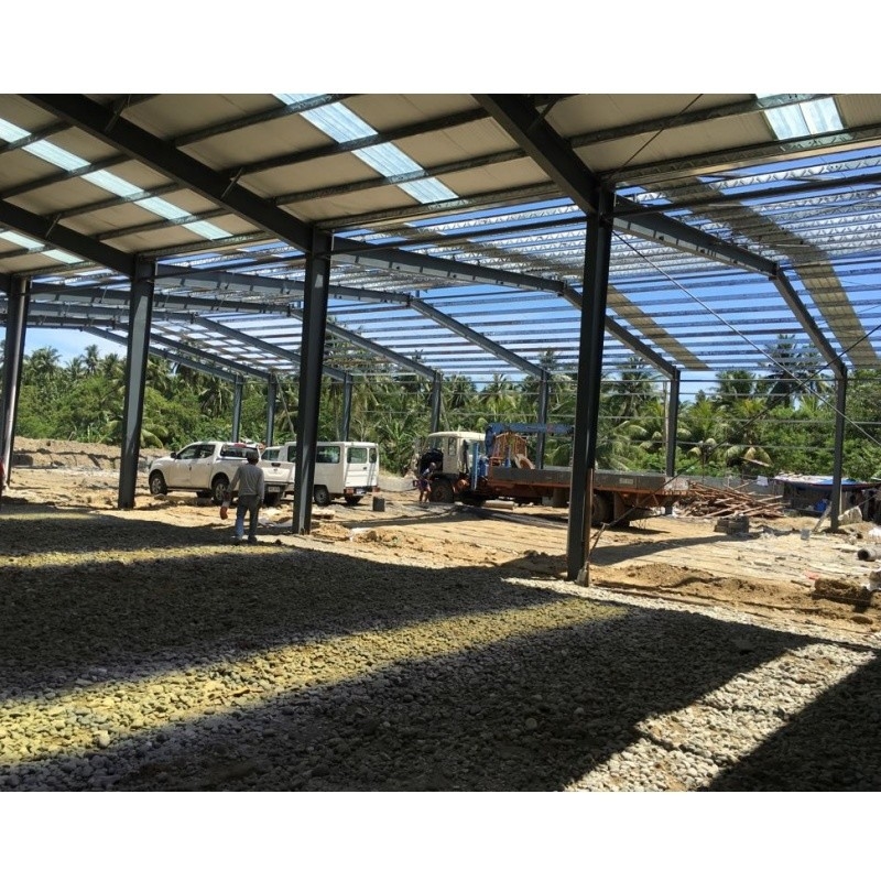 Filipinler'e ihracat Tuğla Duvar Sıcak Dip Galvanizli C Şekilli Çelik Galvanizli Çerçeve Depo Binası için