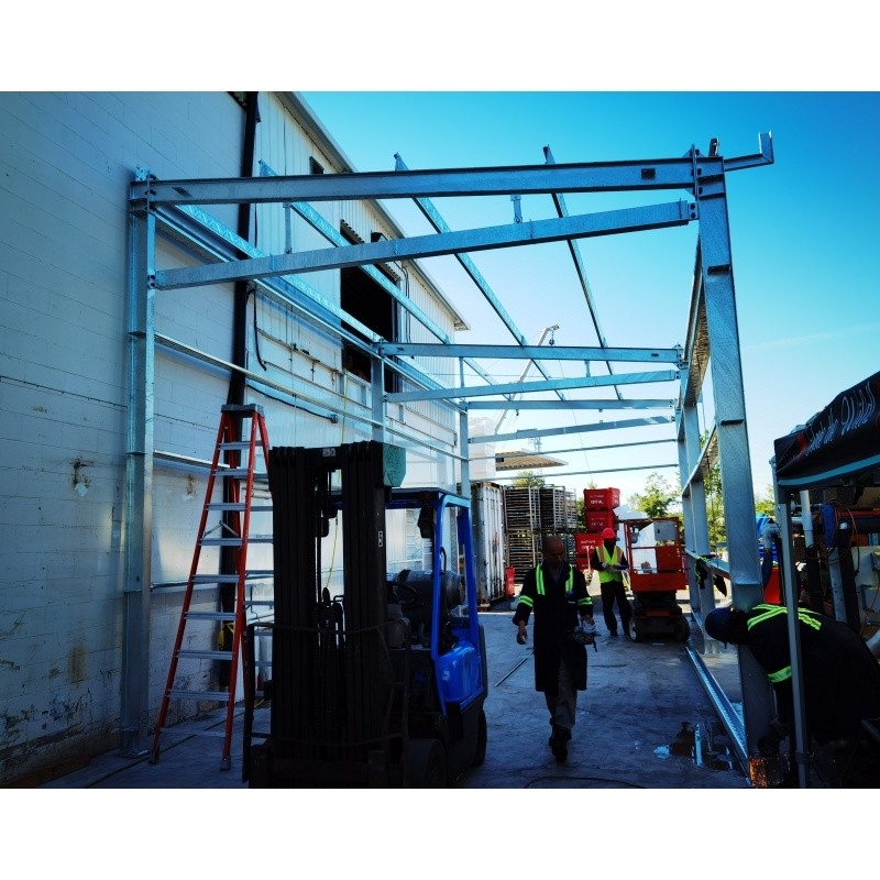 Prefabik Hafif Çelik Yapı Bina Metal Bina Çelik Yapı Bina Sıcak Dip Galvanize Depo için