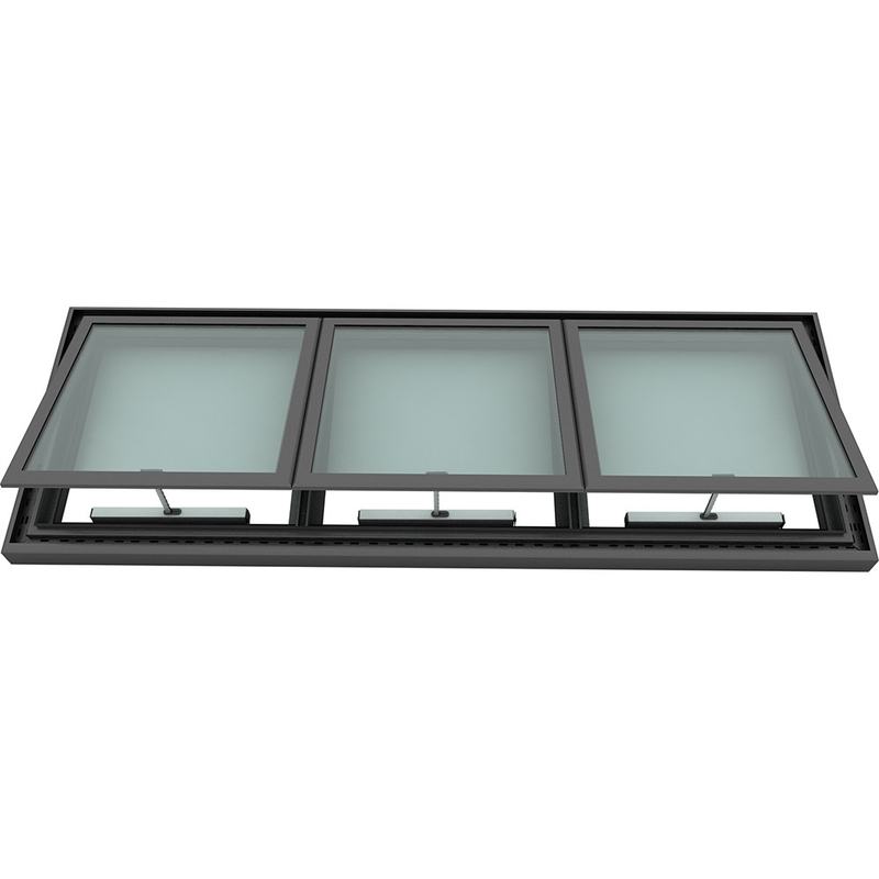 Hastane Restoran Otel Ev Teras Çatı için Çift Camlı Alüminyum Elektrik Skylight çatısı