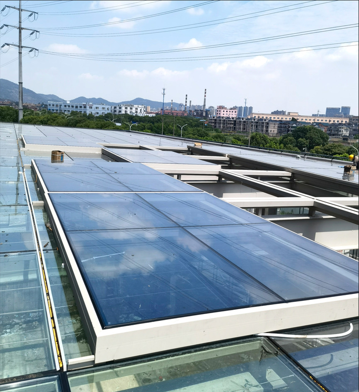 Hastane Restoran Otel Ev Teras Çatı için Çift Camlı Alüminyum Elektrik Skylight çatısı