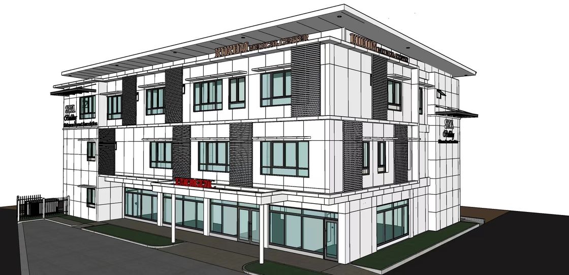 Ses yalıtımı yamaçlı çatı villa çok katlı hafif çelik ölçümlü ev hastane için